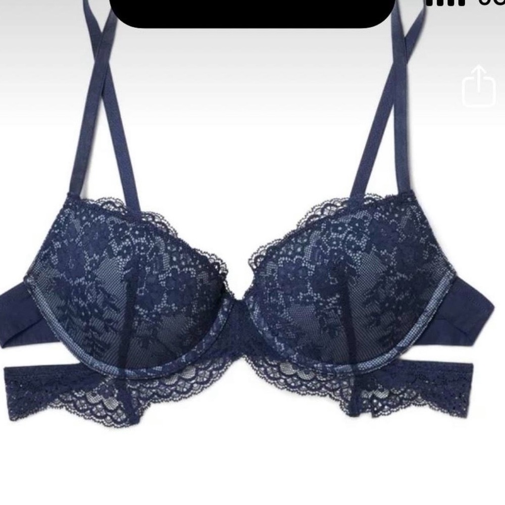 Adore Me- Lace padded Bra in Navy - Women's Intimates size-36 B NWOT